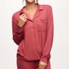 Long Sleeve Button-Up Pajama Shirt | Mauve