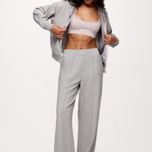 Performance Waffle Wide Leg Pant | Heather Grey