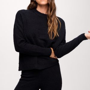 Boucle Crewneck Sweater | Black