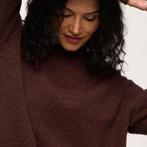 Boucle Crewneck Sweater | Espresso