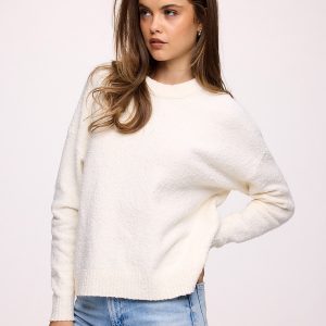 Boucle Crewneck Sweater | Pearl