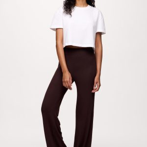 Slinky Rib Streamline Pant | Espresso