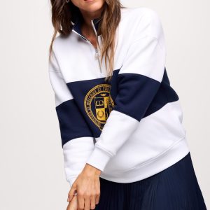 Campus Quarter-Zip | White/Navy