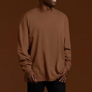 Long Sleeve Boxy Tee | Chocolate