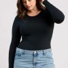 Long Sleeve Crewneck Bodysuit | Black