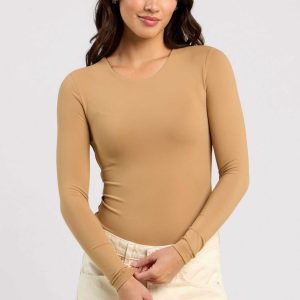 Long Sleeve Crewneck Bodysuit | Cinnamon