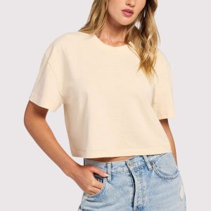 Vintage Cotton Cropped Tee | Bone