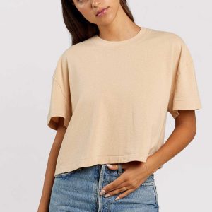 Vintage Cotton Cropped Tee | Oat