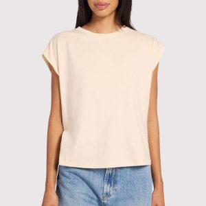 Soft Cotton Muscle Tee | Bone