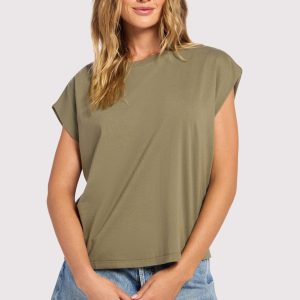 Soft Cotton Muscle Tee | Olive