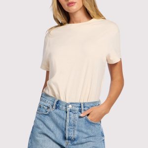 Soft Cotton Everyday T-Shirt Bodysuit | Bone