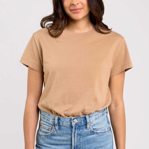 Soft Cotton Everyday T-Shirt Bodysuit | Cinnamon