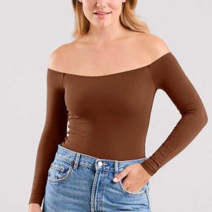 Off The Shoulder Bodysuit | Chocolate