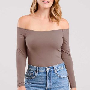 Off The Shoulder Bodysuit | Mocha