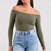 Off The Shoulder Bodysuit | Olive