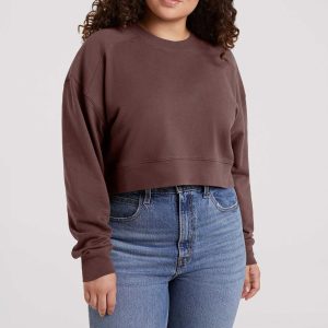 Cropped Crewneck Sweatshirt | Coffee