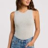 Cotton Stretch Classic Crewneck Tank Bodysuit | Heather Grey