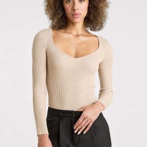 Sweetheart Sweater Bodysuit | Heather Oat