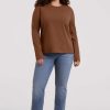 Vintage Cotton Long Sleeve Everyday T-Shirt | Chocolate