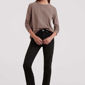 Vintage Cotton Long Sleeve Everyday T-Shirt | Mocha