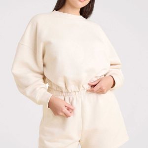 Vintage Fleece Cinch Waist Sweatshirt | Heather Bone