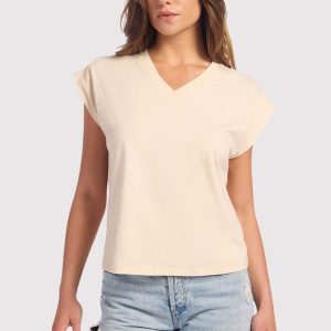 Soft Cotton V-Neck Muscle Tee | Bone