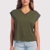 Soft Cotton V-Neck Muscle Tee | Darkest Olive
