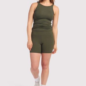 High-Waist Elevate Biker Short | Darkest Olive