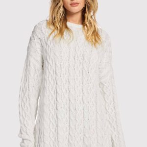 Lightweight Cable Sweater | White