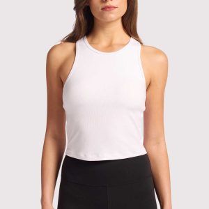 Sporty Rib Racer Tank | White