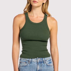 Essential Rib Tank | Darkest Olive