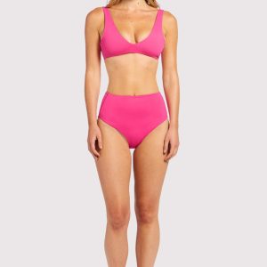 High Waist Bikini Bottom | Fuchsia