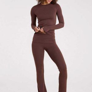 SwiftStretch Fold Over Legging | Coffee