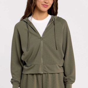 Performance Waffle Zip-Up Hoodie | Olive