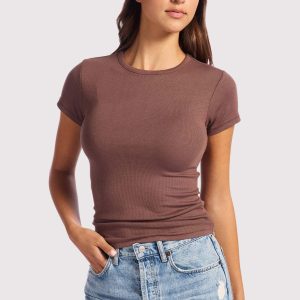 Slinky Rib Tee | Coffee
