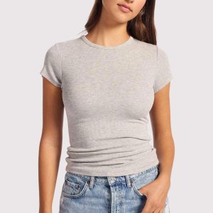 Slinky Rib Tee | Heather Grey