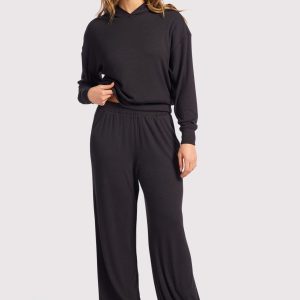 Slinky Rib Lounge Pant | Black