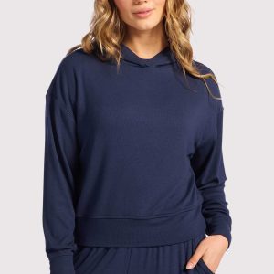 Slinky Rib Hoodie | Navy
