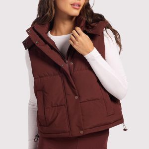 Peak Puffer Vest | Black Cherry