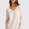 Cozy Knit V-Neck Sweater | Heather Bone