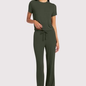 Ribbed Pajama Set | Darkest Olive