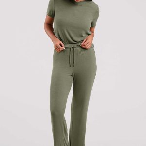 Ribbed Pajama Set | Olive