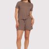 Ribbed Pajama Short Set | Mocha