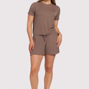 Ribbed Pajama Short Set | Mocha