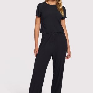 Mini Rib Pajama Set | Black