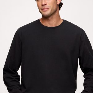 Vintage Cotton Men's Long Sleeve Everyday T-Shirt | Black