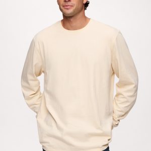 Vintage Cotton Men's Long Sleeve Everyday T-Shirt | Bone