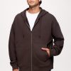 Vintage Washed Zip-Up Hoodie | Espresso