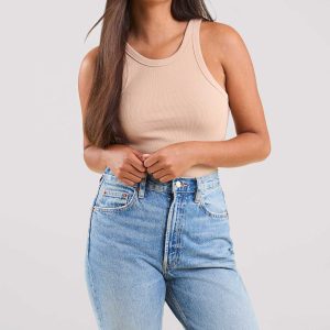 Essential Rib Tank Top | Sand
