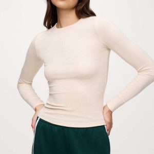 Slinky Rib Long Sleeve Shirt | Bone